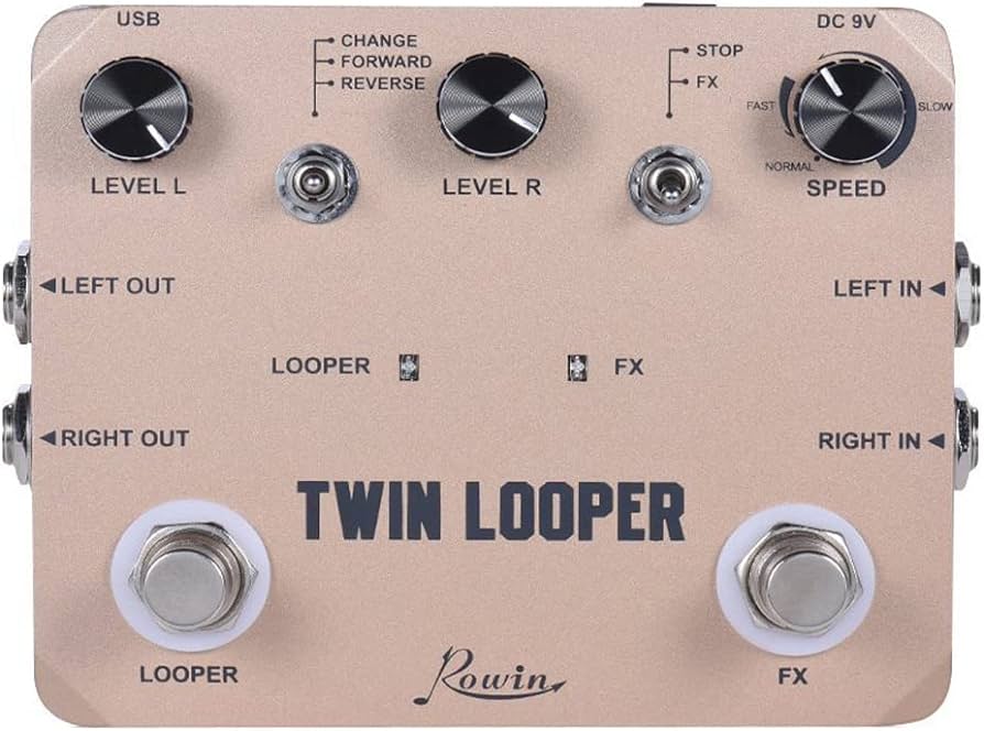 rowin pedals Rowin Twin Looper Station Electric Guitar Effect Pedal Loop Station