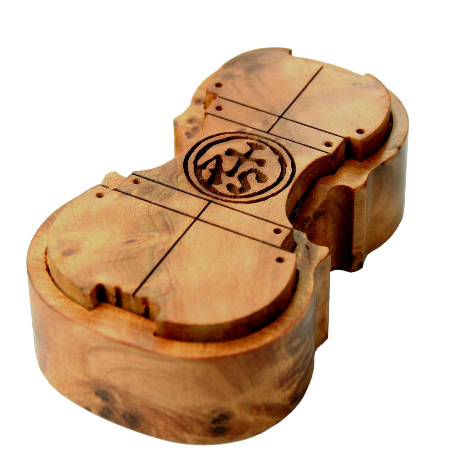 Stradivari Violin-Shaped Woodbox Rosin
