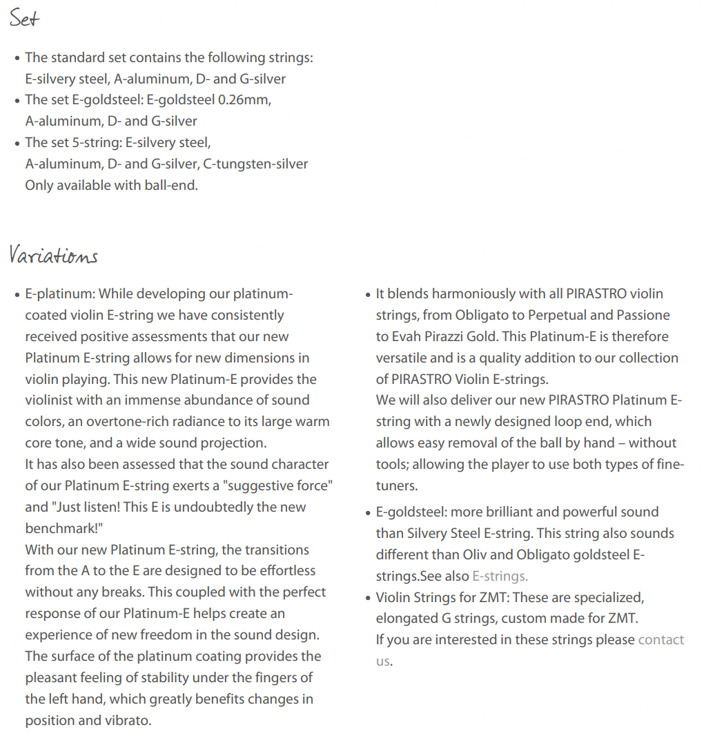 Pirastro - Evah Pirazzi | Violin