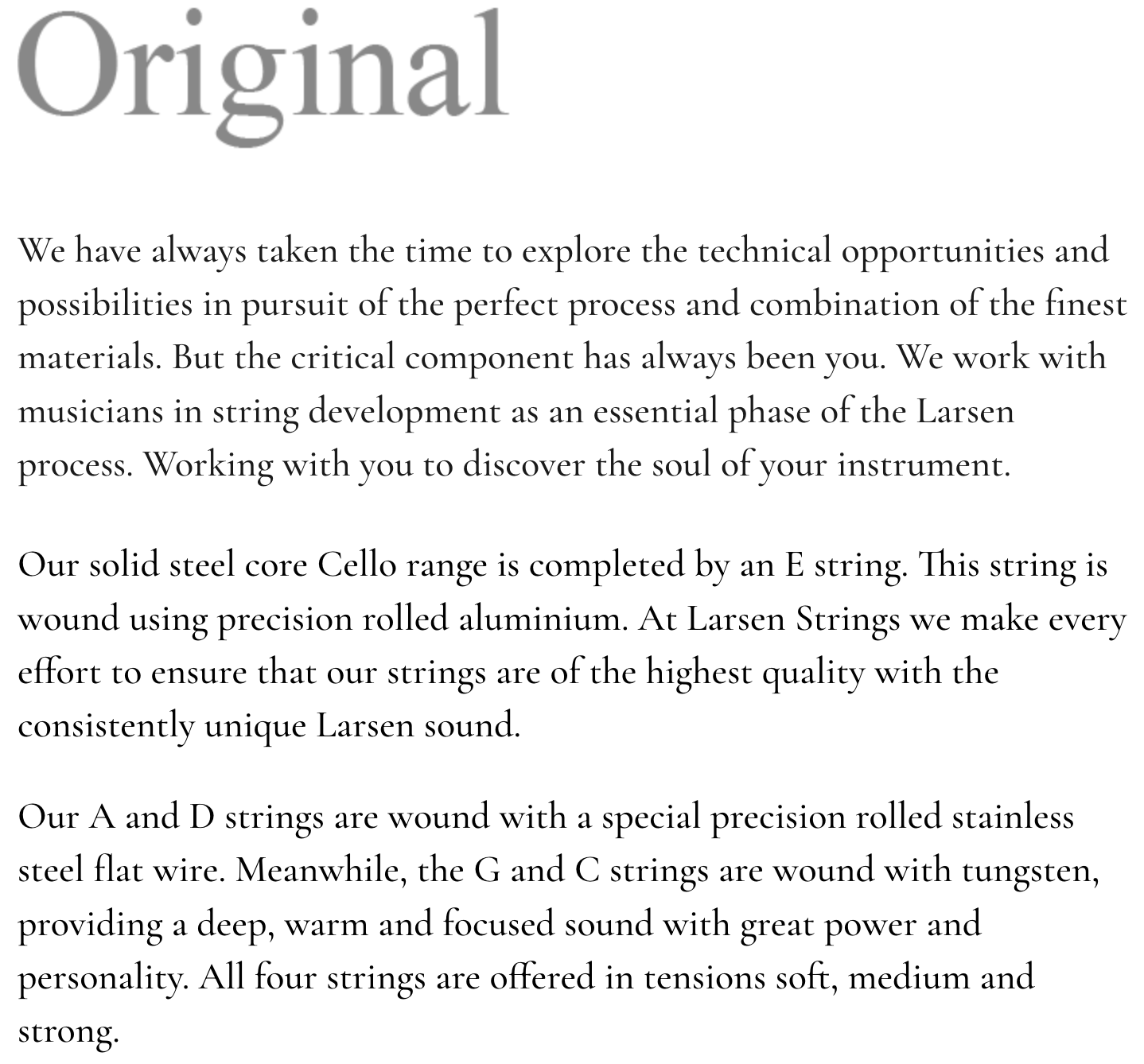 Larsen - Original | Cello