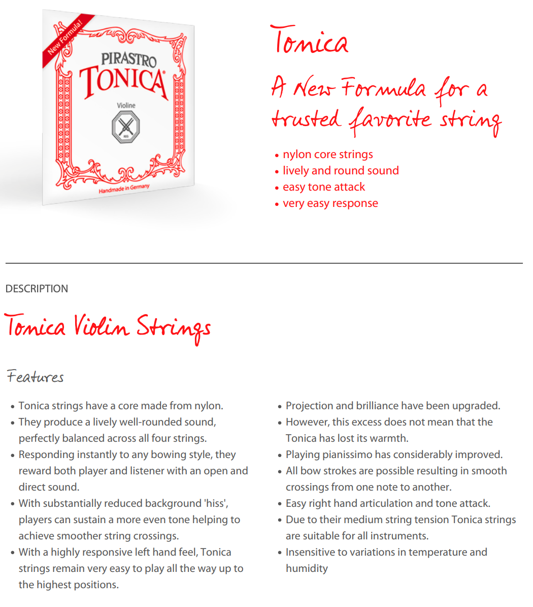 Pirastro Tonica Violin